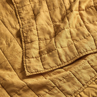 Ester Linen Quilt Set in Mustard - Angle 7