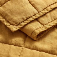 Ester Linen Quilt Set in Mustard - Angle 6