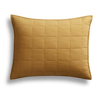 Ester Linen Quilt Set in Mustard - Angle 2