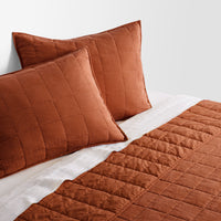 Ester Linen Quilt Set in Tomato - Angle 5