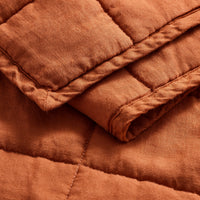 Ester Linen Quilt Set in Tomato - Angle 6