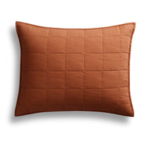 Ester Linen Quilt Set in Tomato - Angle 2