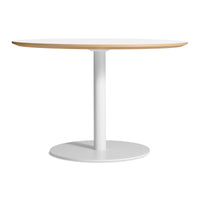 Easy Round Dining Table in White Laminate - Angle 1