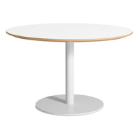 Easy Round Dining Table in White Laminate - Angle 2