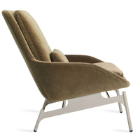 Field Lounge Chair in Moss Velvet - Angle 15
