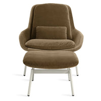 Field Lounge Chair in Moss Velvet - Angle 18