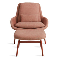 Field Ottoman in Edwards Tomato - Angle 4