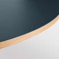 Apt Café Table in Navy Green / White Oak - Angle 7