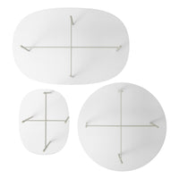 Flume Swoval Coffee Table in Putty - Angle 8