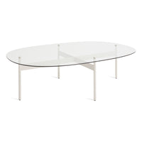 Flume Swoval Coffee Table in Putty - Angle 4