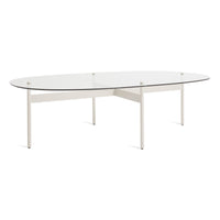 Flume Swoval Coffee Table in Putty - Angle 3