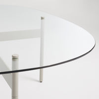 Flume Swoval Coffee Table in Putty - Angle 6