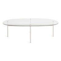 Flume Swoval Coffee Table in Putty - Angle 2