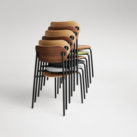 SideBySide Chair in Walnut / Maharam Meld in Panda - Angle 10