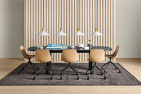 Emblem Large Pendant Light in Black / Walnut - Angle 3