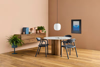 4/4 Round Dining Table en Marble / White Oak - ángulo 14