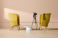 Hedge High Back Lounge Chair in Maharam Messenger in Everglade - Angle 10