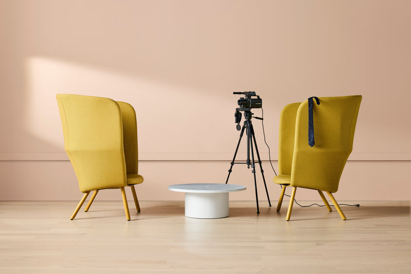 Hedge High Back Lounge Chair in Maharam Messenger in Everglade - Angle 2