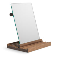 Furrow Table Mirror in Walnut - Angle 3