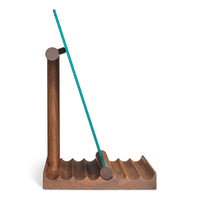 Furrow Table Mirror in Walnut - Angle 4