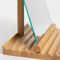 Furrow Table Mirror in White Oak - Angle 7