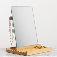 Furrow Table Mirror in White Oak - Angle 8