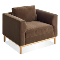 Guide Lounge Chair in Coffee Velvet - Angle 3