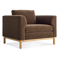 Guide Lounge Chair in Coffee Velvet - Angle 2