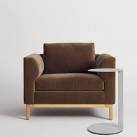 Guide Lounge Chair in Coffee Velvet - Angle 7