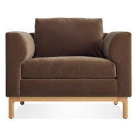 Guide Lounge Chair in Coffee Velvet - Angle 1
