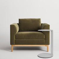 Guide Lounge Chair in Moss Velvet - Angle 8