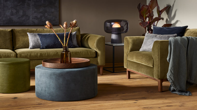 Guide Lounge Chair in Coffee Velvet - Angle 2