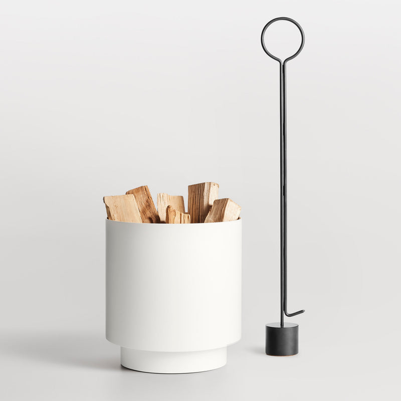 Carry Firewood Carrier in White - Angle 2