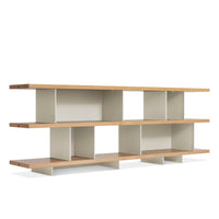 Happy Day Shelving 3 Shelf in White Oak / Putty - Angle 2