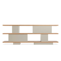 Happy Day Shelving 3 Shelf in White Oak / Putty - Angle 5