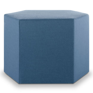 Hecks Ottoman in Vesper Marine Blue - Angle 1