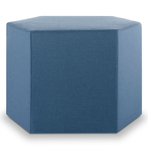 Hecks Ottoman in Vesper Marine Blue - Angle 1