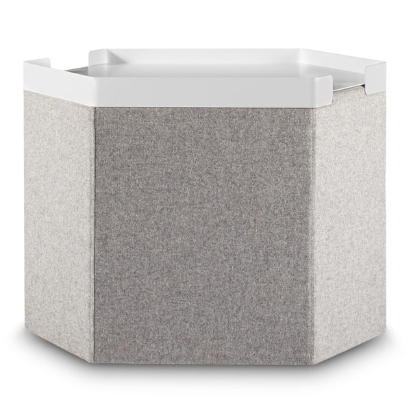 Hecks Ottoman Tray in White - Angle 1