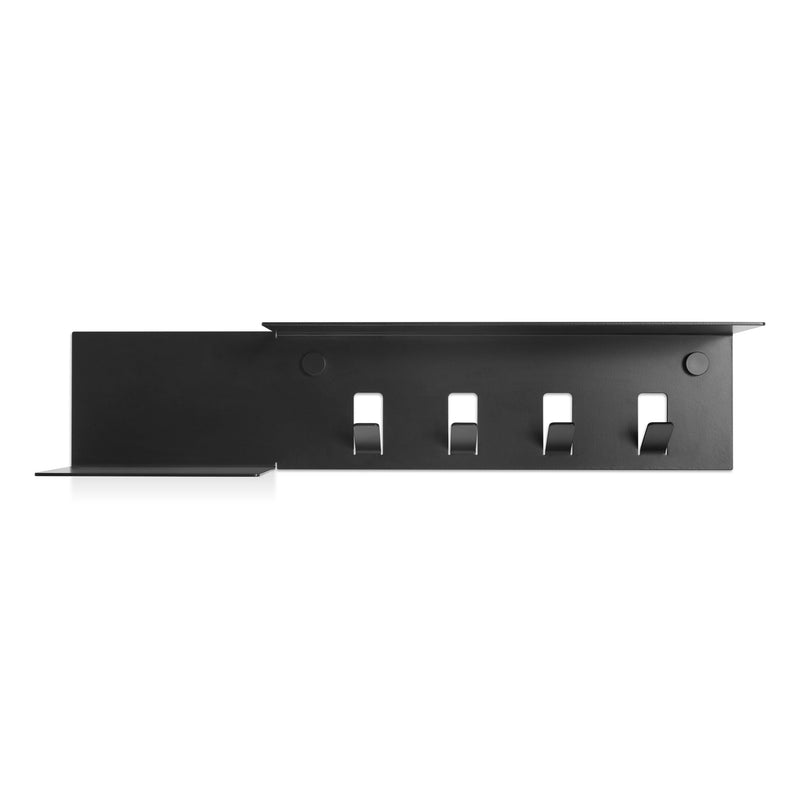 Hall Pass Wall Shelf with Hooks in White