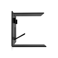 Hall Pass Wall Shelf with Hooks in Black - Angle 4