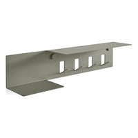 Hall Pass Wall Shelf with Hooks in Grey Green - Angle 3