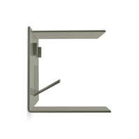 Hall Pass Wall Shelf with Hooks in Grey Green - Angle 4
