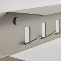 Hall Pass Wall Shelf with Hooks in Putty - Angle 5