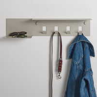 Hall Pass Wall Shelf with Hooks in Putty - Angle 6