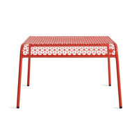 Hot Mesh Ottoman in Humble Red - Angle 1