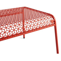 Hot Mesh Ottoman in Humble Red - Angle 4