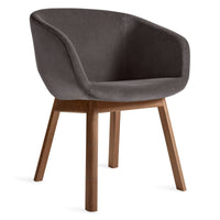 Host Chair in Storm Velvet / Walnut - Angle 5