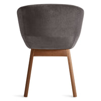 Host Chair in Storm Velvet / Walnut - Angle 8