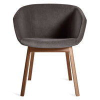 Host Chair in Storm Velvet / Walnut - Angle 1