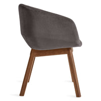 Host Chair in Storm Velvet / Walnut - Angle 6